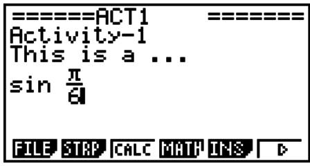 CASIO GRAPH 90 E - Saisie d'une formule de calcul dans une eactivity - 3