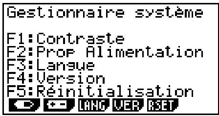 CASIO GRAPH 90 E - Utilisation du menu de réglages du système - 1