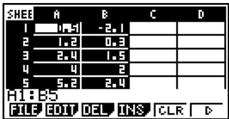 CASIO GRAPH 90 E - - Saisie des données et tracage d'un graphe statistique (diagramme de dispersion) - 1