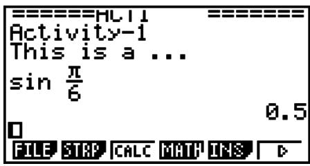 CASIO GRAPH 90 E - Saisie d'une formule de calcul dans une eactivity - 4
