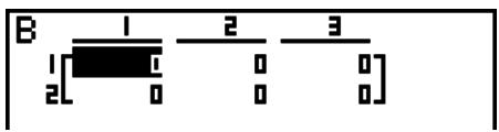 CASIO GRAPH 90 E - Example 2 définir une matrice de 2 lignes et de 3 colonnes pour la matrice b - 1