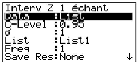 CASIO GRAPH 90 E - Intervalle z à un échantillon - 1