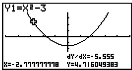 CASIO GRAPH 90 E - Affichage de la valeur de la fonction dérivée - 1