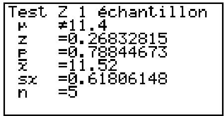 CASIO GRAPH 90 E - - Test z à 1 échantillon - 3