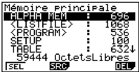 CASIO GRAPH 90 E - Écran d'information de mémoire - 1