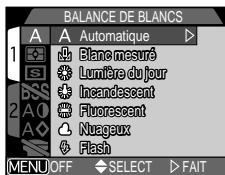 NIKON COOLPIX 4300 - Pour sélectionner un réglage de balance des blancs - 1