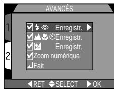 NIKON COOLPIX 4300 - Conserver les réglages de l'appareil : avancés - 1