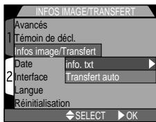 NIKON COOLPIX 4300 - Information photo et réglage du transfert: infos image/transfert - 1