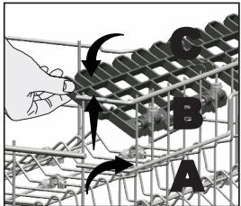 BEKO DIN58S1 - Support à hauteur ajustable du panier supérieur - 2