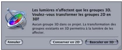 APPLE MOTION 3 - Pour ajouter une lumière à un projet : - 1