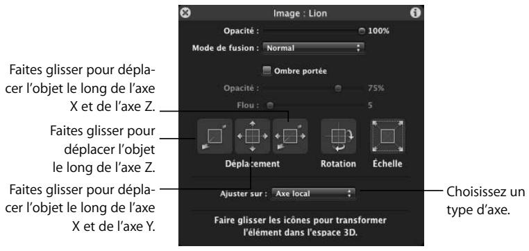 APPLE MOTION 3 - Contrôles de la palette de transformation 3D - 1