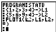 TEXAS INSTRUMENTS GALAXY 9 - Définition d'un graphe statistique dans un programme - 6
