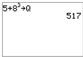 TEXAS INSTRUMENTS TI-82 ADVANCED - Stockage de valeurs dans une variable - 1