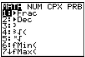TEXAS INSTRUMENTS TI-82 PLUS - Passer d'un menu à l'autre - 1