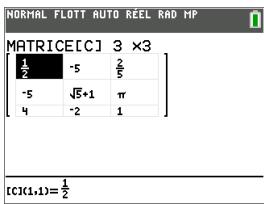TEXAS INSTRUMENTS TI-83 PREMIUM CE - Pour utiliser l'éditeur de matrices : - 2