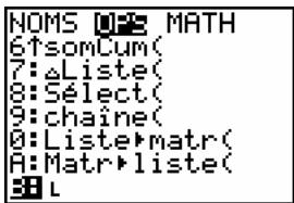 TEXAS INSTRUMENTS 82 - Entrée d'un nom de liste créée par l'utilisateur - 1