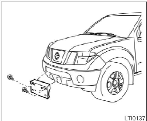NISSAN FRONTIER - INSTALLATION DE LA PLAQUE D'IMMATICULATION AVANT - 1