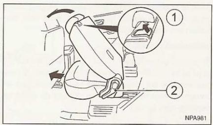 NISSAN QASHQAI - Rabattement du siège central : - 1