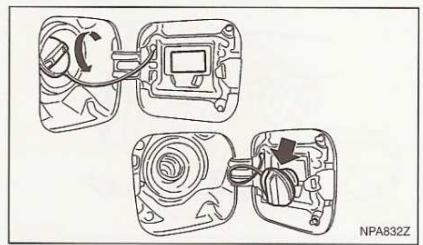 NISSAN QASHQAI - LEVIER D'ouverture de la TRAPPE de reservoir a carburant - 1