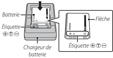 FUJIFILM FINEPIX Z90 - Insérez la batterie dans le chargeur de batterie fourni. - 1