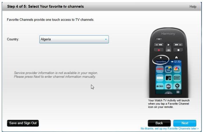 LOGITECH HARMONY ELITE - Configuration manuelle des chaînes préférées - 1