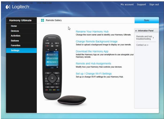 LOGITECH HARMONY ELITE - Téléchargement de votre propre image d'arrière-plan - 1