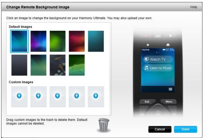 LOGITECH HARMONY ELITE - Téléchargement de votre propre image d'arrière-plan - 2