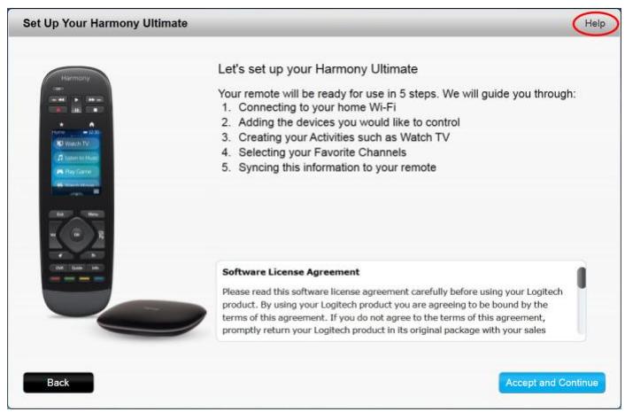 LOGITECH HARMONY ELITE - Assistance pour la configuration en ligne - 1