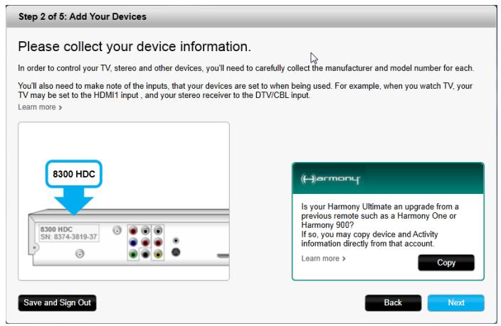 LOGITECH HARMONY ELITE - Copie d'informations de configuration depuis une autre télécommande harmony - 1