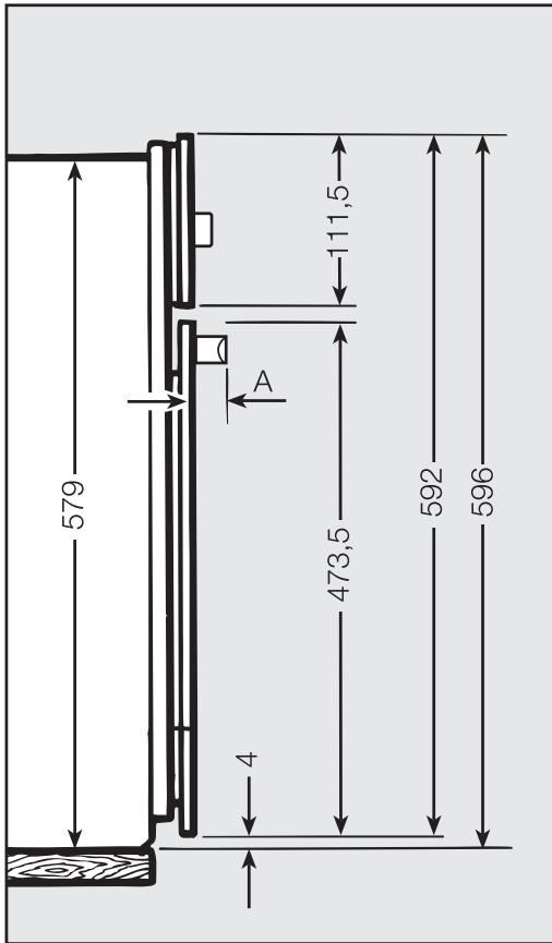 MIELE H 222 BP N - Cotes détaillées de la façon du four - 1