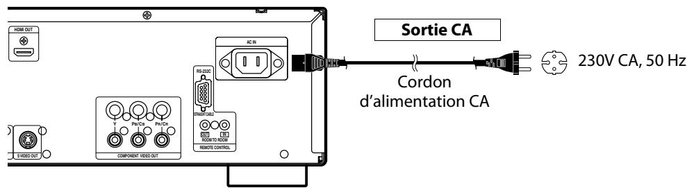 DENON 3800BD & DVD-3800BD - Raccord du cordon d'alimentation CA - 1