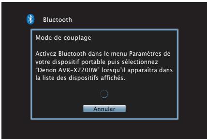 DENON AVR X2200W,  AVRX2200 - Appuyez sur bluetooth pour passer à la source d'entrée "bluetooth - 1