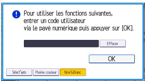 RICOH MPC3002 - Authentication code utilisateur à l'aide du panneau de commande - 1