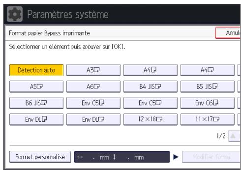 RICOH MPC3002 - Définition du format papier à l'aide du panneau de commande - 2