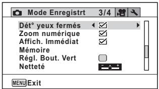 RICOH WG-30,  WG-30W - Menu [mode enregistrement] - 2