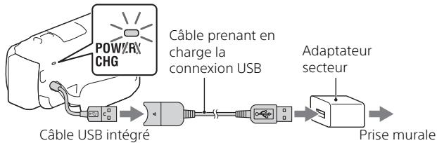 SONY HDR-CX450 - Utilisation du caméscope branché sur une prise murale - 1