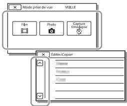 SONY HDR-CX450 - Sélectionnez l'option de menu désirée. - 1