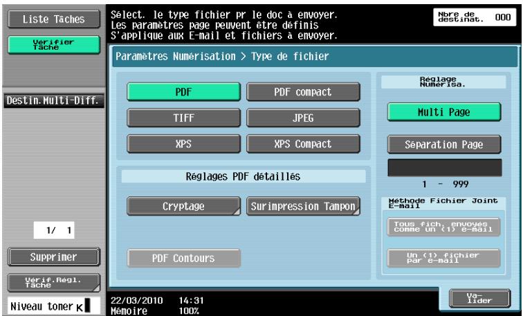 KONICA MINOLTA BUSINESS HUB 223 & BIZHUB 223 - Émission avec les réglages de couleur et de type de fichier sélectionnés - 4
