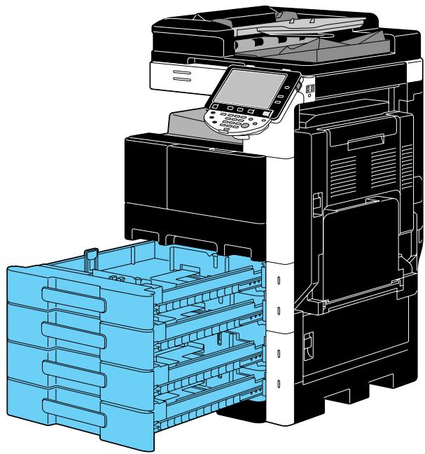 KONICA MINOLTA BUSINESS HUB 223 & BIZHUB 223 - Chargement du papier dans le magasin 1/magasin 2/magasin 3/magasin 4 - 1