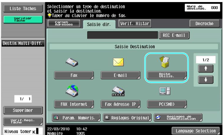 KONICA MINOLTA BUSINESS HUB 223 & BIZHUB 223 - Enregistrer des données dans une boîte utilisée en mode fax/numérisation - 3