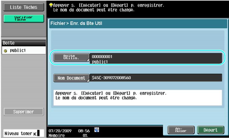 KONICA MINOLTA BUSINESS HUB 223 & BIZHUB 223 - Sélectionner une boîte utilisateur. - 1