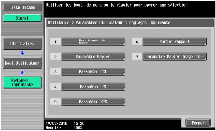 KONICA MINOLTA BUSINESS HUB 223 & BIZHUB 223 - Réglages imprimante - 1
