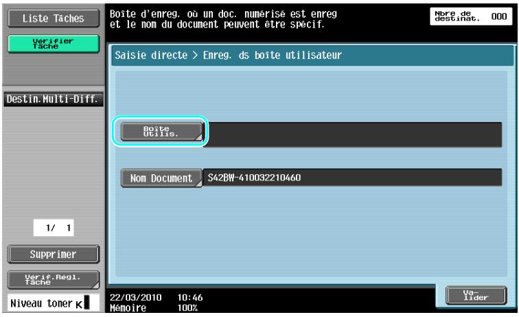 KONICA MINOLTA BUSINESS HUB 223 & BIZHUB 223 - Sélectionner la boîte où le document doit être enregistré. - 1