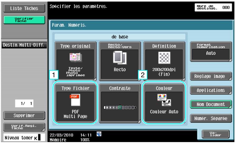 KONICA MINOLTA BUSINESS HUB 223 & BIZHUB 223 - Émission avec les réglages de couleur et de type de fichier sélectionnés - 3