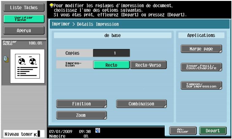 KONICA MINOLTA BUSINESS HUB 223 & BIZHUB 223 - Sélectionner le document à imprimer et appuyer sur [imprimer]. - 2
