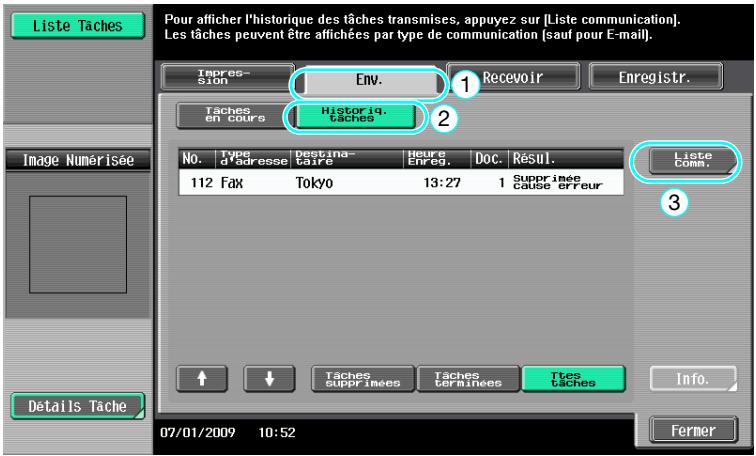 KONICA MINOLTA BUSINESS HUB 223 & BIZHUB 223 - Liste des communications - 3