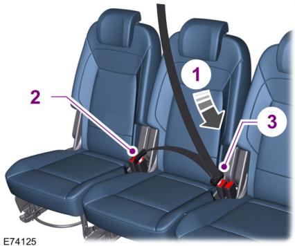 FORD GALAXY - Ceinture de sécurité centrale de 2ÈME rangée - 1