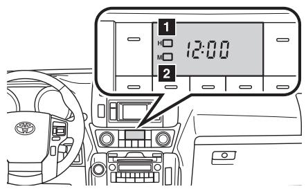 TOYOTA LAND-CRUISER - Configuration de l'affichage pour accéder au réglage de l'heure - 1