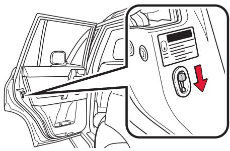 TOYOTA LAND-CRUISER - Verrouillage de la sécurité enfants des portes arrêté - 1