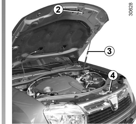 DACIA DUSTER - Déverrouillage de la sécurité du capot - 2
